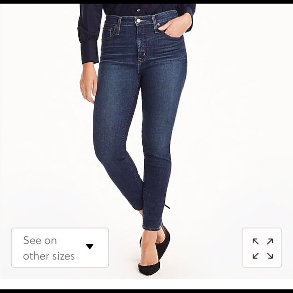 J Crew 9” High Rise Toothpick Jeans